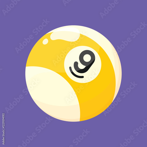 9 ball illustration vector. 9 ball game icon vector. billiards pool game icon