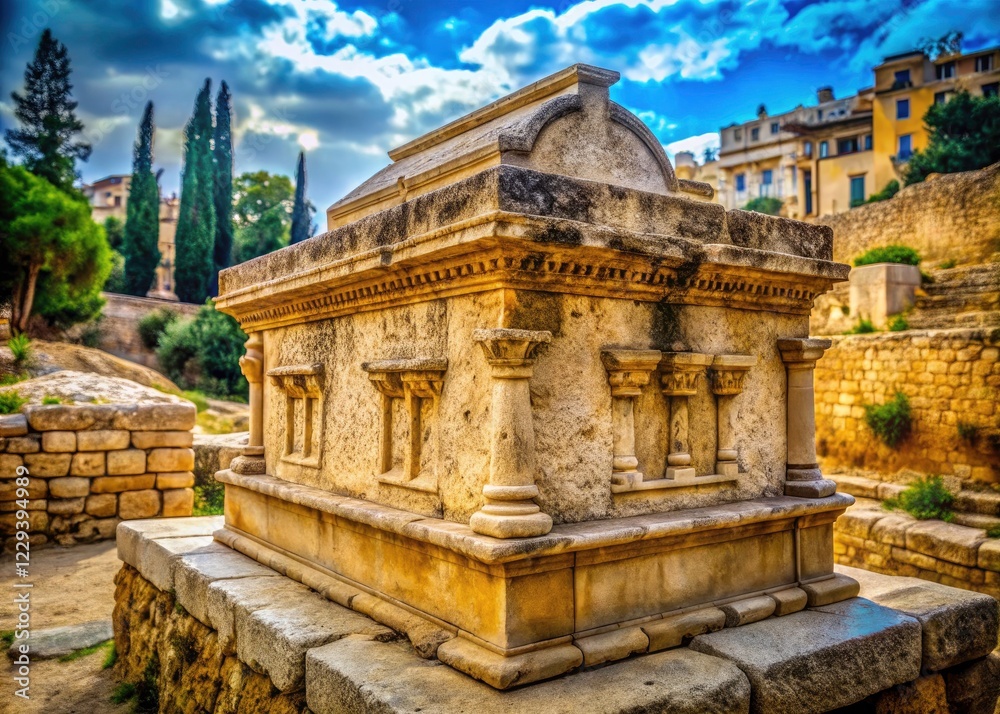 Jerusalem's Holy Sepulchre: A photographic portrait of Christ's tomb, ancient stone grave. Jerusalem's Holy Sepulchre: A photographic portrait of Christ's tomb, ancient stone grave.