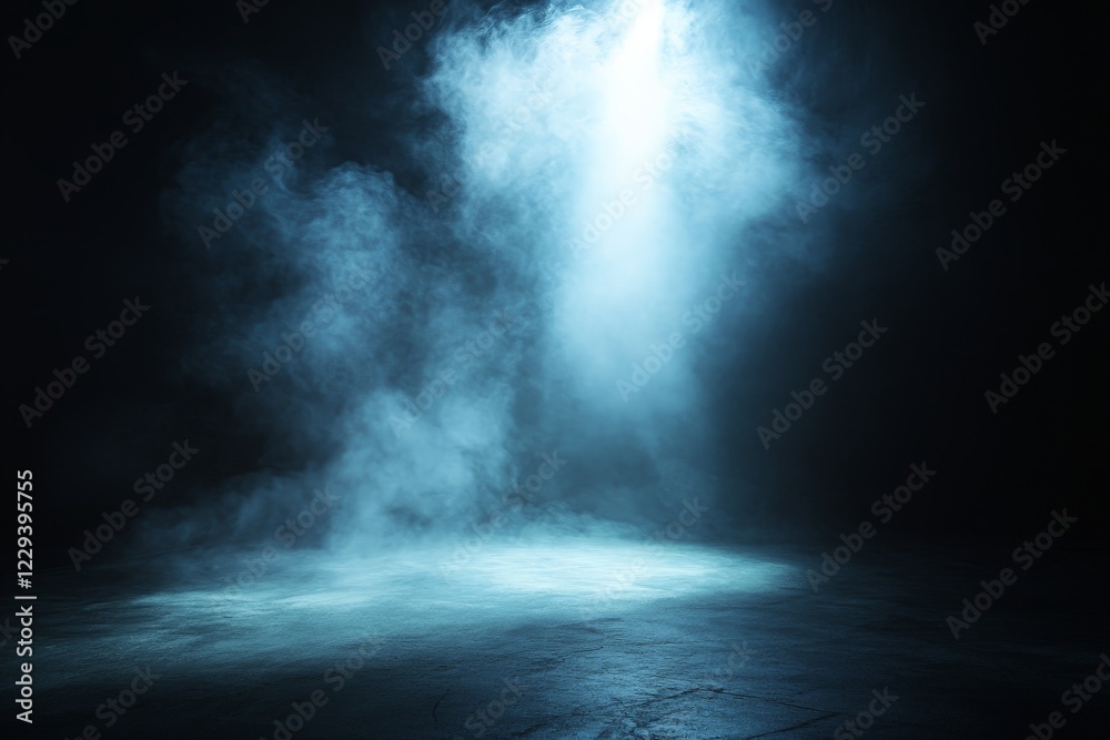 Mysterious fog illuminated by a soft light in a dimly lit space Mysterious fog illuminated by a soft light in a dimly lit space