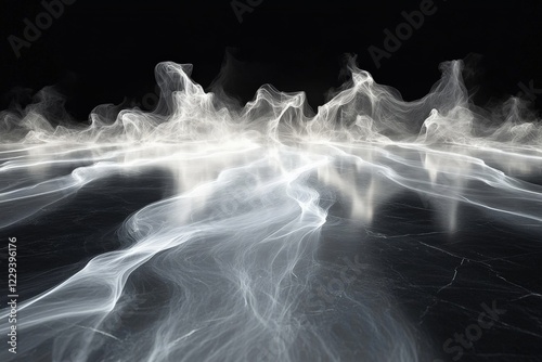Wallpaper Mural Ethereal mist rises from a smooth dark surface creating a surreal atmosphere in low light conditions Torontodigital.ca