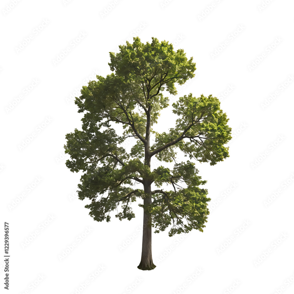 Fototapeta premium Green Tree Isolated: Perfect for Landscape Design and Architecture