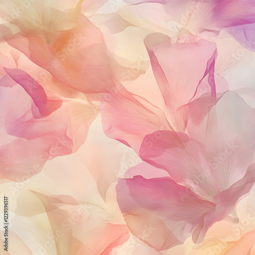 subtle, abstract pattern using azalea petals as the primary subject, with muted colors