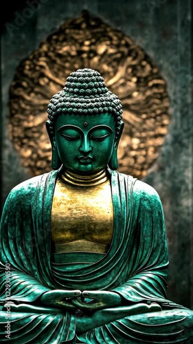 Wallpaper Mural Buddha statue adorned with serene expressions and intricate details in a peaceful location Torontodigital.ca