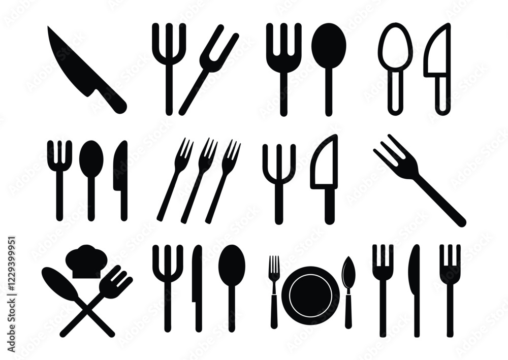 minimal icon set. Cutlery Icons Set minimal icon set. Cutlery Icons Set