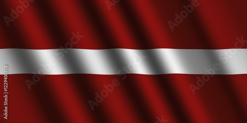 Cuadro en lienzo The Latvian flag flying in the wind