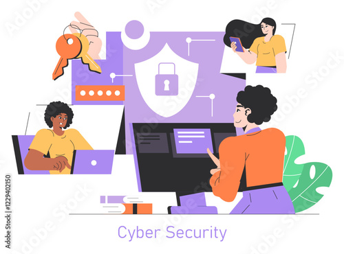 Safety Internet Day. Flat Vector Illustration