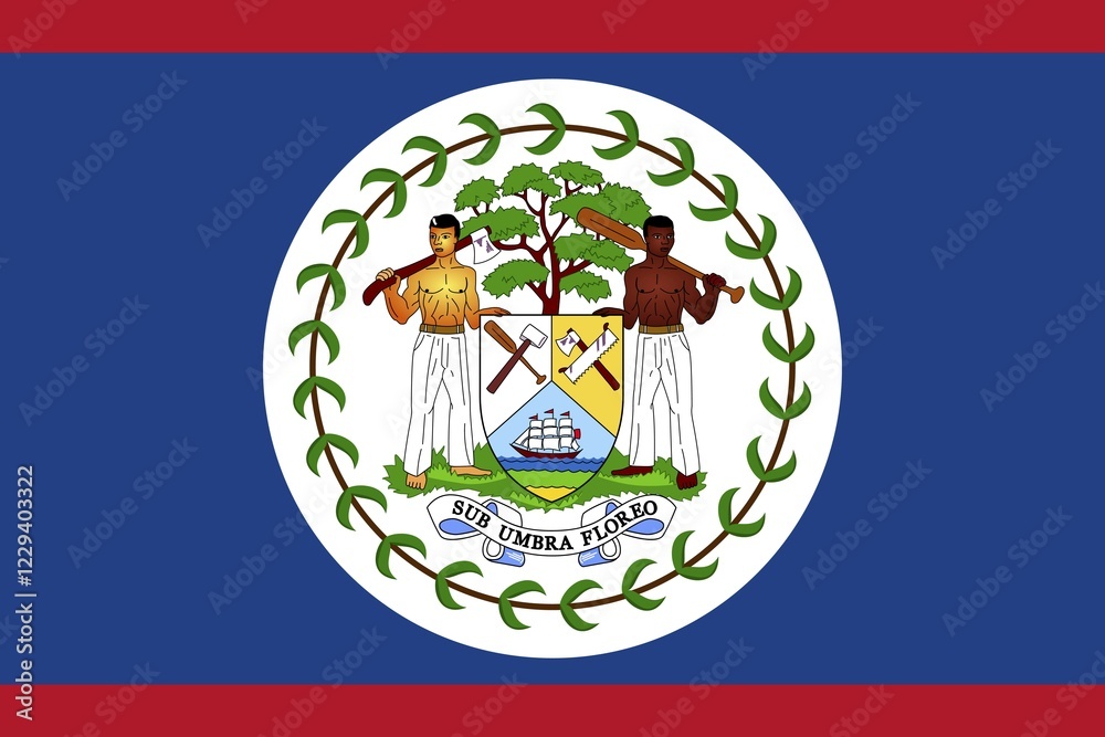 Flag of Belize, Vector illustration