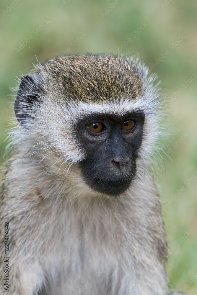 Fototapeta premium Chlorocebus monkey (Chlorocebus sp.), portrait, Samburu National Reserve, Kenya, Africa
