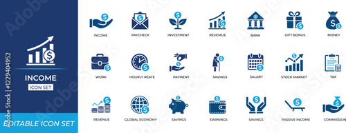 Income Icons Set.