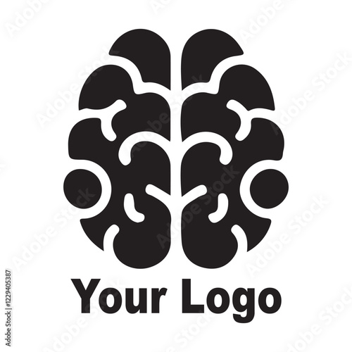 Detailed Black Brain Silhouette Logo for Neuro-Related Businesses