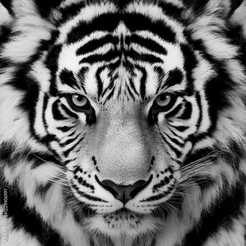 A striking close-up of a tiger showcasing its intense gaze and bold stripes.