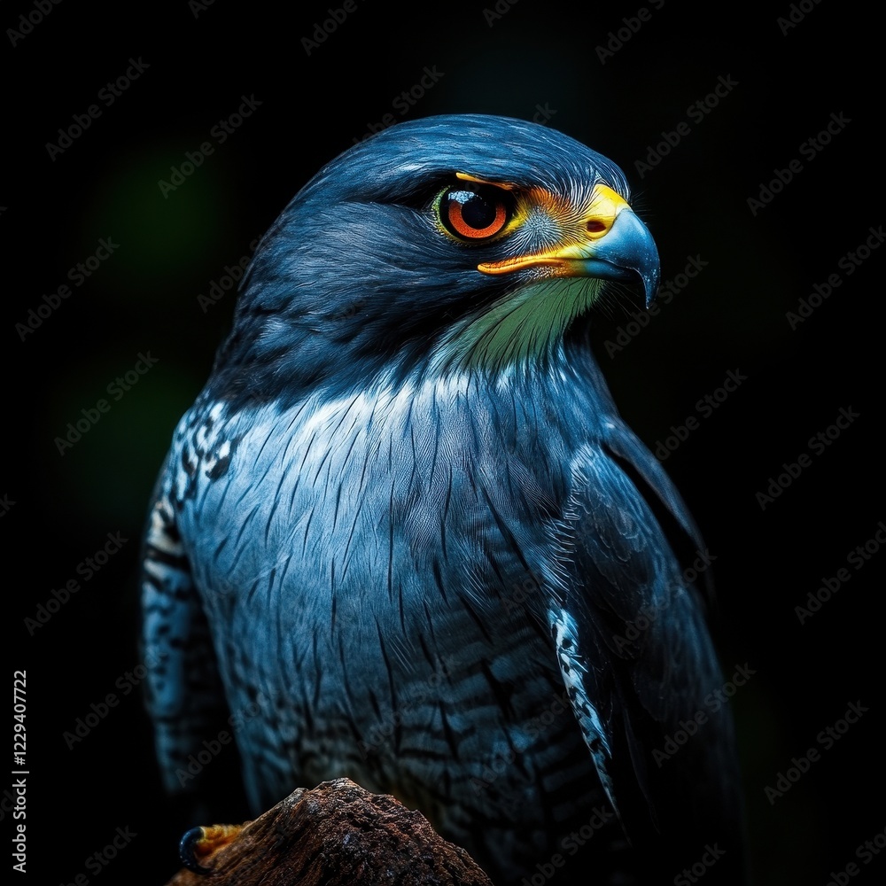A striking close-up of a majestic falcon with captivating eyes and sleek feathers. A striking close-up of a majestic falcon with captivating eyes and sleek feathers.