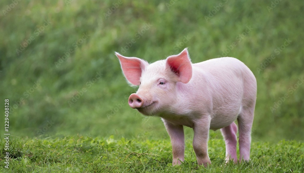 KI generated, A piglet enjoys the spring, Pig, Pigs, (Sus scrofa domesticus), Domestic pigs KI generated, A piglet enjoys the spring, Pig, Pigs, (Sus scrofa domesticus), Domestic pigs