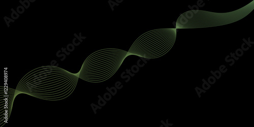 Abstract black background with colorful line. Modern template abstract design flowing particles digital frequency track equalizer. abstract wave line for banner, wallpaper background with wave design