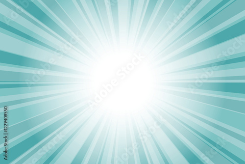 Abstract glowing blue sunburst background. Cadet blue glow effect sunburst background for presentation, banner, poster, flyer, sales. Modern pop art poster for summer and spring.