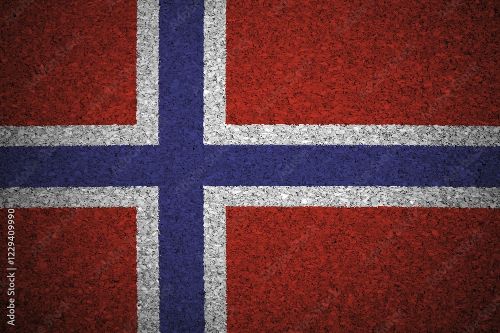 The Norwegian flag painted on a cork board The Norwegian flag painted on a cork board