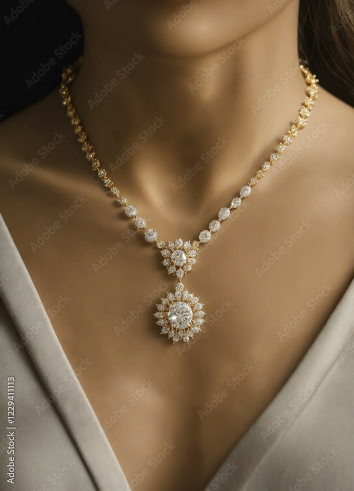 Diamond jewelry luxury and fashion jewelry. ai generative, AI generated Diamond jewelry luxury and fashion jewelry. ai generative, AI generated