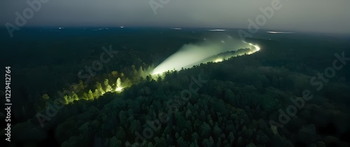 A spectacular satellite shot revealing lush woodlands and great natural passages from above photo