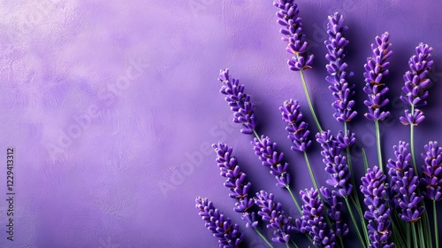 Lavender flower arrangement nature scene floral photography purple background close-up serenity