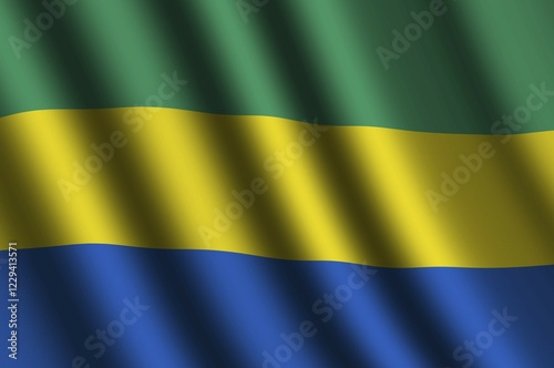 The Gabonese flag flying in the wind