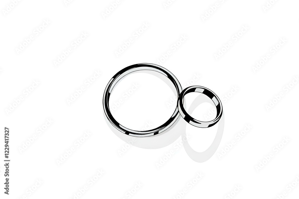 Black and white vector illustration of intertwined metallic rings
Black and white vector illustration of intertwined metallic rings