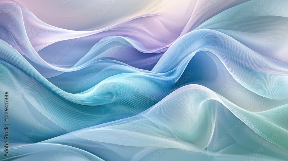 Fototapeta premium Serene Abstract Waves: A Symphony of Pastel Hues