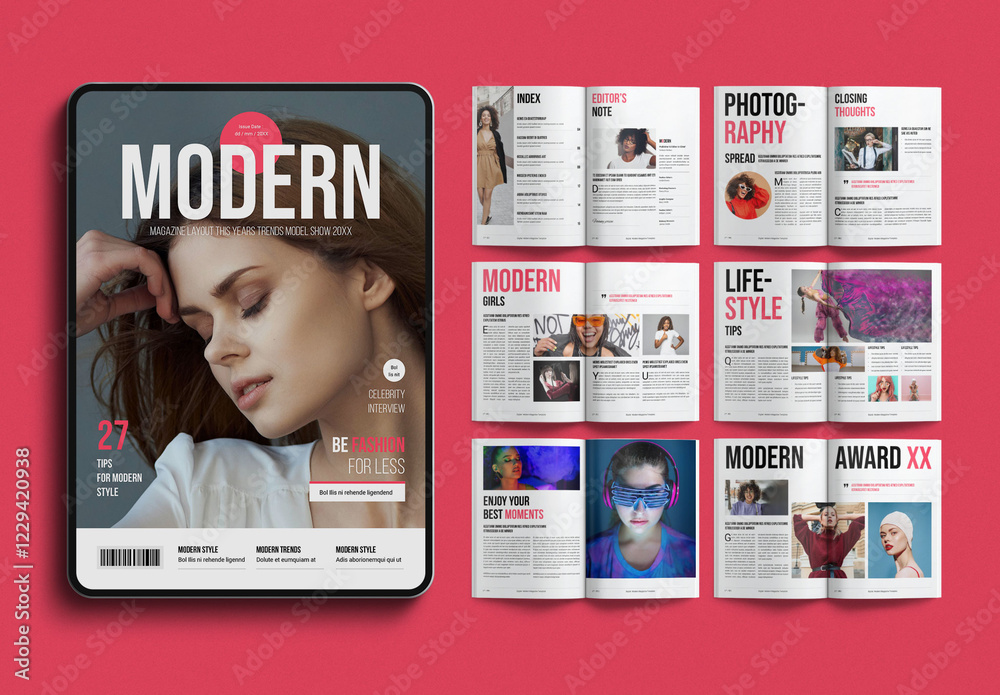 Modern Digital Magazine Template Design Layout Stock Template | Adobe Stock