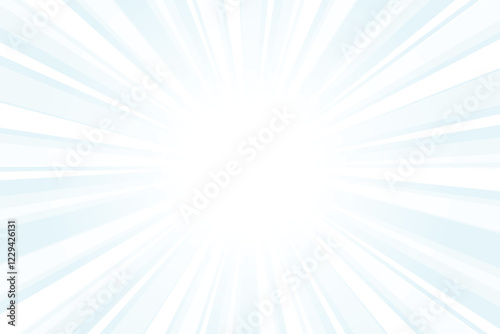Abstract Glowing Blue Sunburst Background. Light Cyan Blue Glow Effect Sunburst Background for Presentation, Banner, Poster, Flyer, Sales. Modern Pop Art Poster for Summer and Spring.