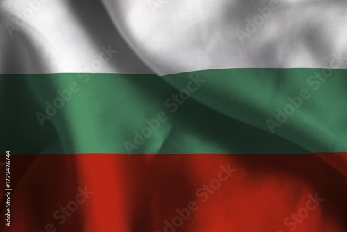 A ruffled fabric flag of Bulgaria photo