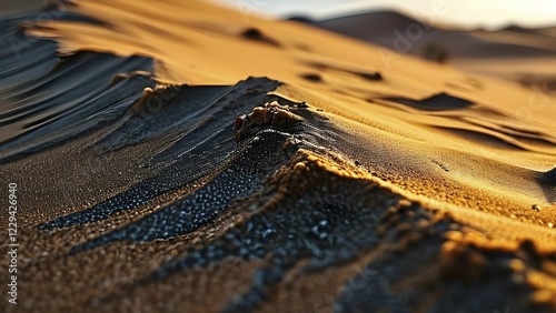 Sand ripples atop a dune in the simpson desert, AI generated