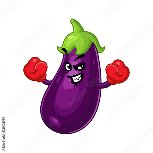 Cartoon Eggplant Boxer.