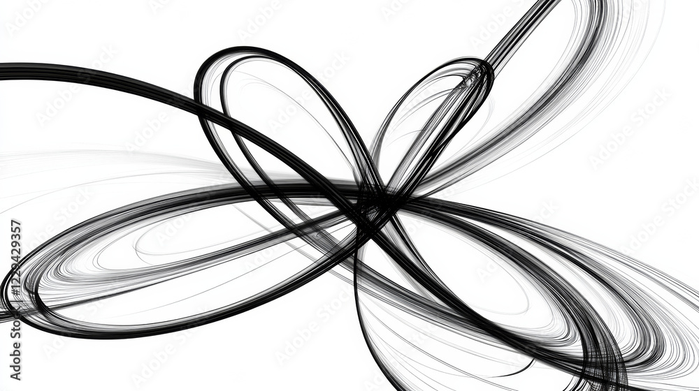 Abstract black swirling lines on white background Abstract black swirling lines on white background