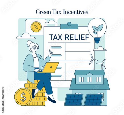 Tax Relief. Flat Vector Illustration