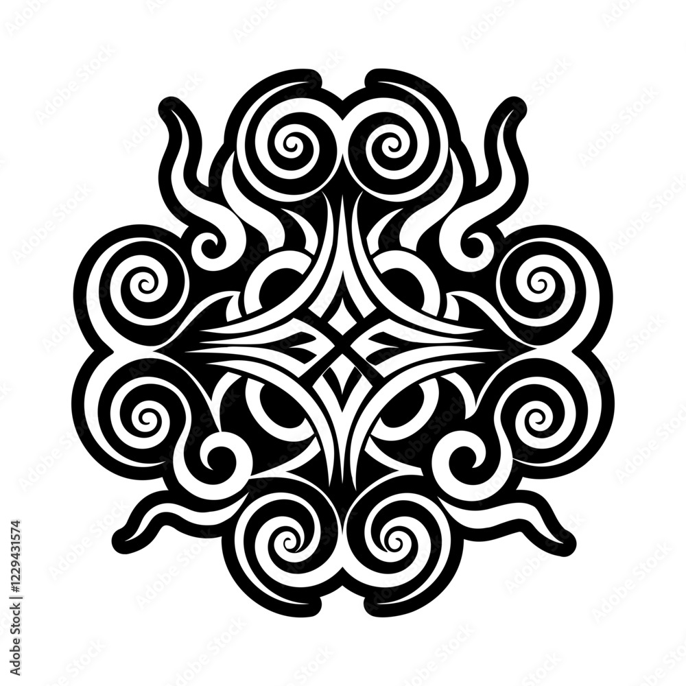Fototapeta premium Mystic smoke symbol icon in solid style