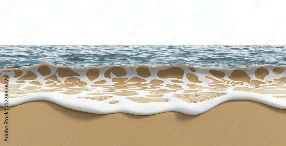 Obraz premium An isolated beach, featuring a beach sand texture di-cut on white