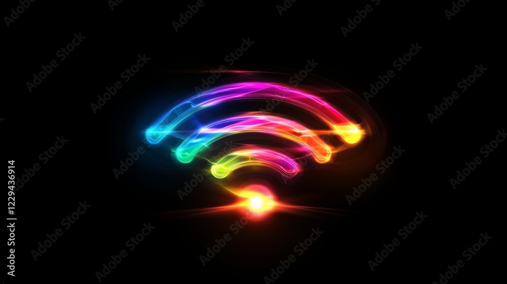 Wi-Fi symbol with bright visual design represents seamless connectivity and modern communication technology. Emphasizing the importance of wireless networks in today's digital world. Wi-Fi symbol with bright visual design represents seamless connectivity and modern communication technology. Emphasizing the importance of wireless networks in today's digital world.
