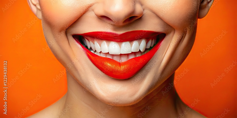 Happy Valentine's Red Heart Smile Orange Background AI Photo Happy Valentine's Red Heart Smile Orange Background AI Photo