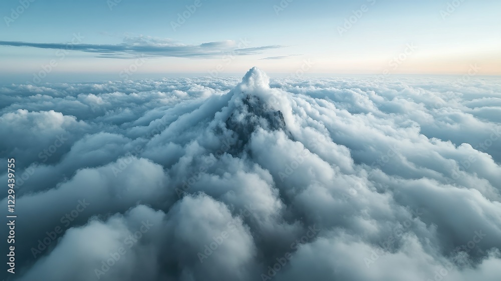 A breathtaking view of fluffy white clouds against a bright blue sky A breathtaking view of fluffy white clouds against a bright blue sky