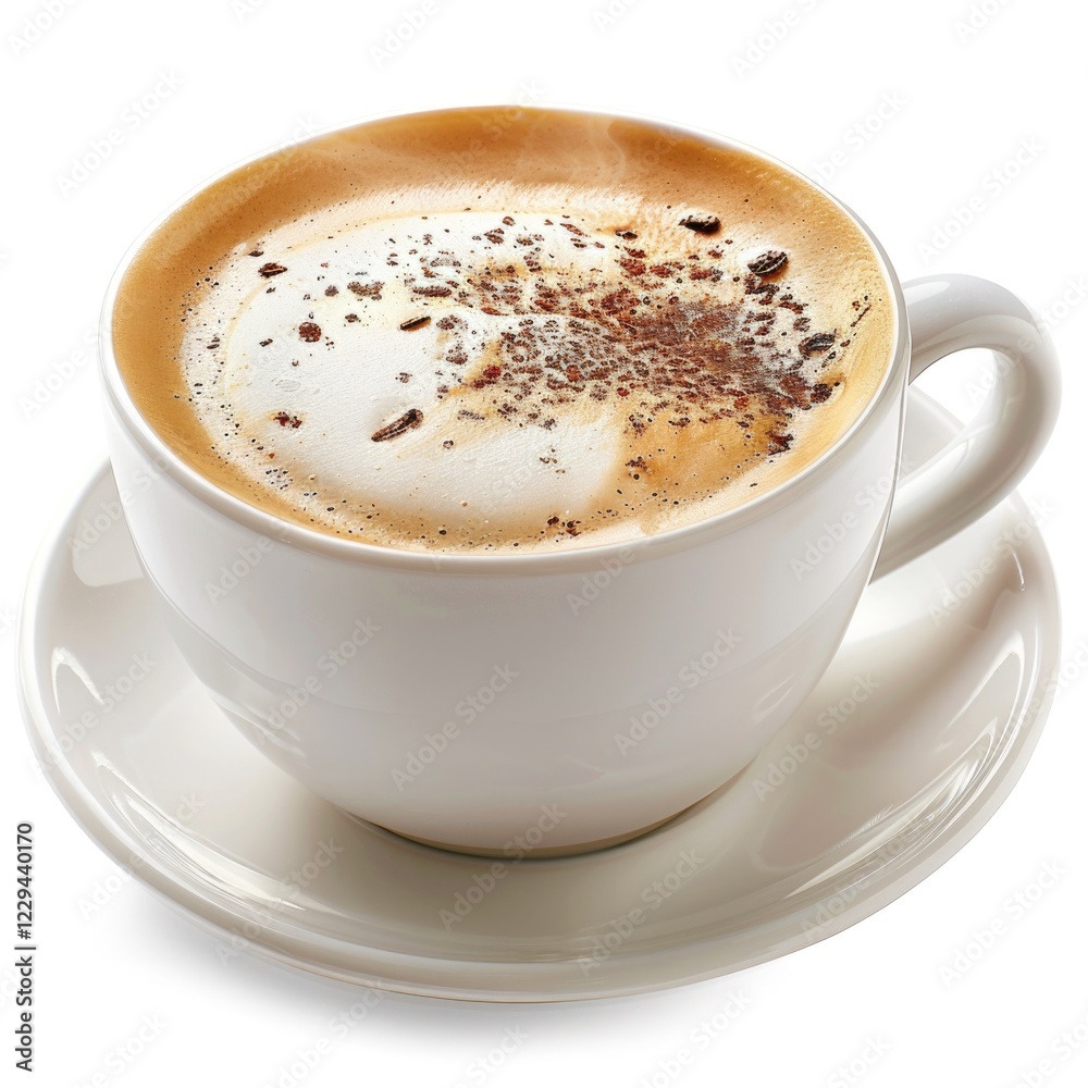 A cup of coffee latte in white background A cup of coffee latte in white background