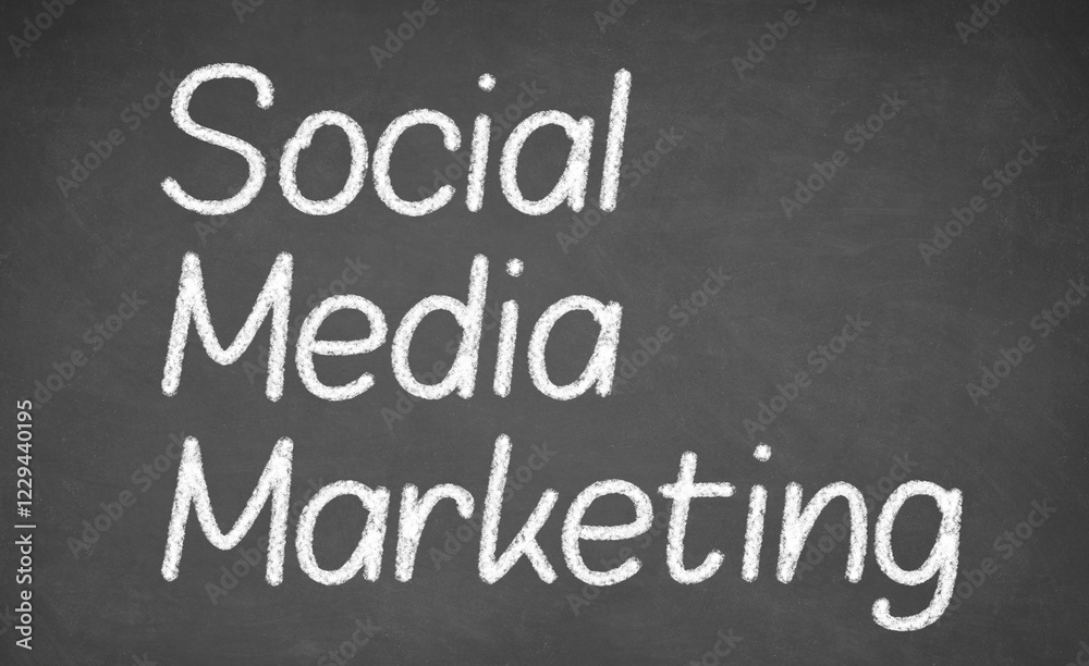 Social Media Marketing with white chalk on blackboard Social Media Marketing with white chalk on blackboard