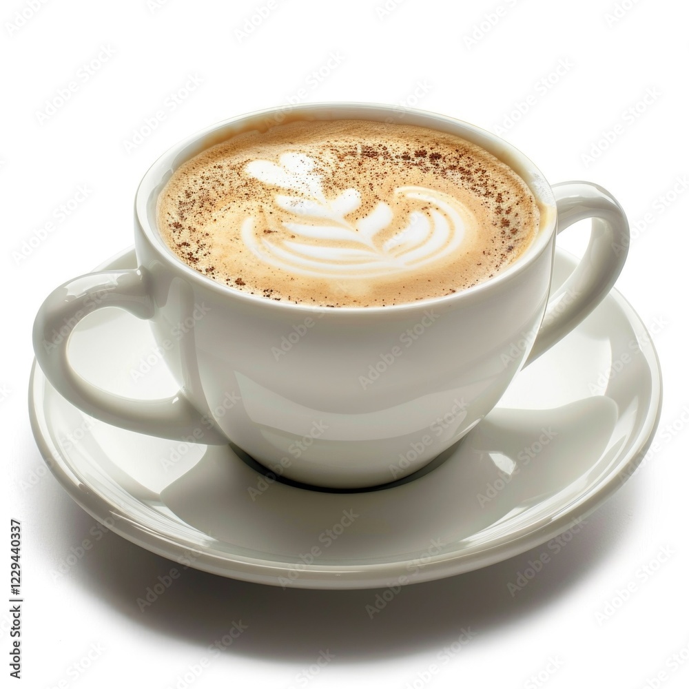 Obraz premium A cup of coffee latte in white background