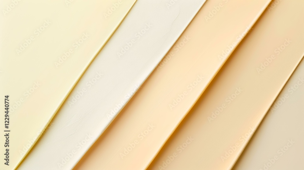 Obraz premium Diagonal stripes of creamy beige color swatches. Background is plain. Useful for design, marketing, or texture applications