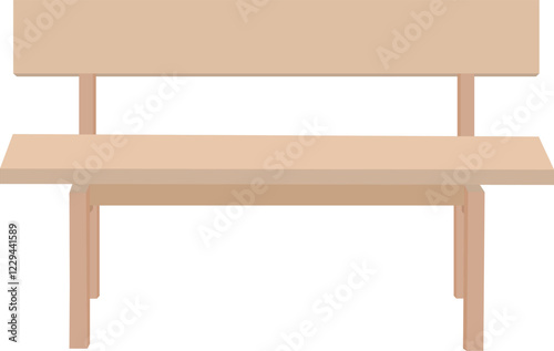 Wooden park bench isolated on white background vector illustration.Garden bench on white background
