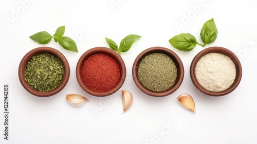 Varieties of Seasoning for Pizza Including Oregano and Basil Mixes