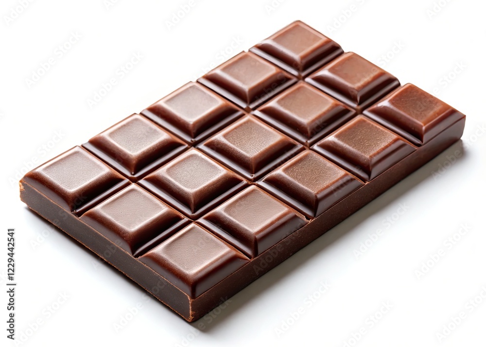 High-Quality Chocolate Bar on White Background - Documentary Style High-Quality Chocolate Bar on White Background - Documentary Style