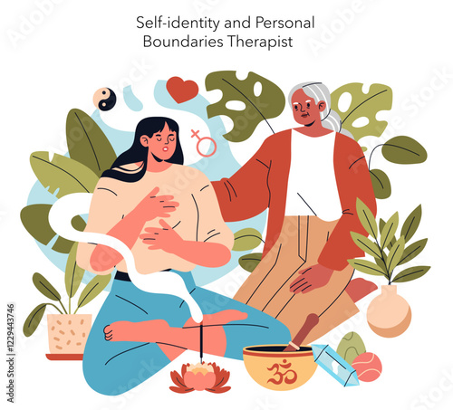 Psychotherapists. Flat Vector Illustration