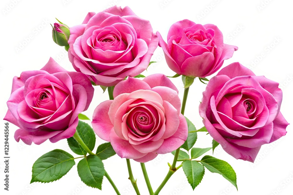 Long Exposure Pink Roses Isolated White Background Clipping Path Long Exposure Pink Roses Isolated White Background Clipping Path