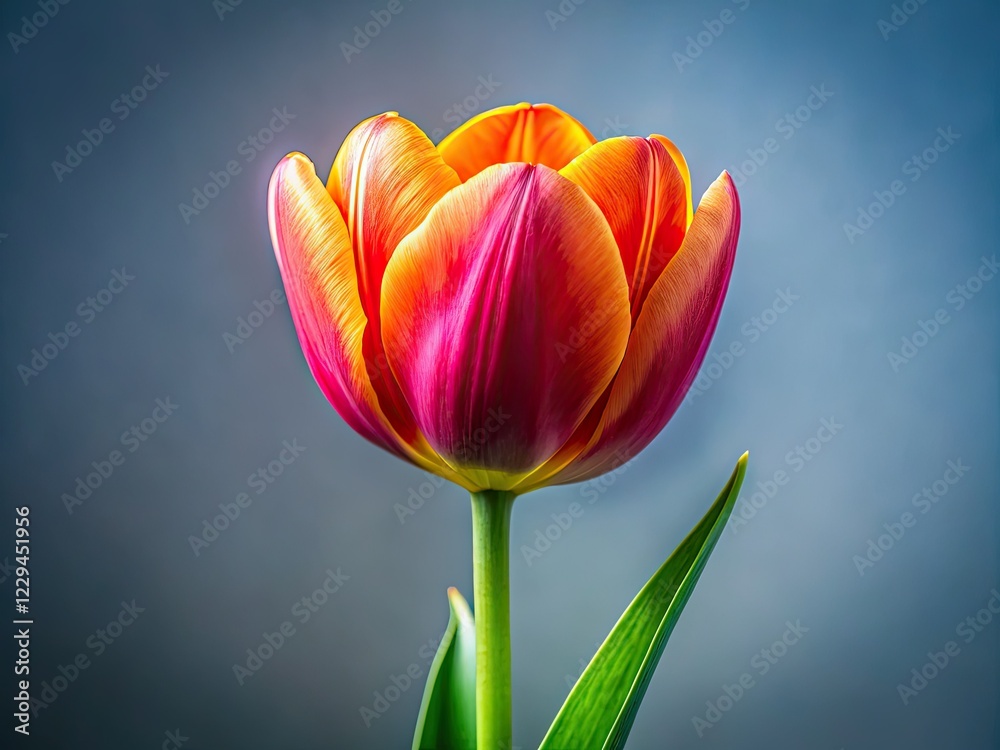 Naklejka premium Minimalist Tulip, Isolated, Design, Closeup, Nature