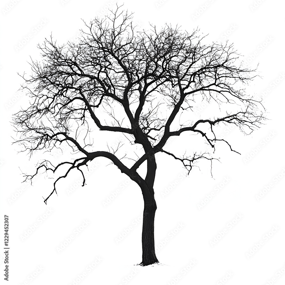 Fototapeta premium Black Tree Isolated On A White Background