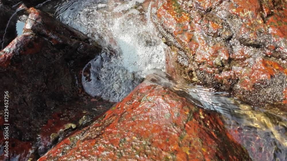 Crystal Clear Water Flowing Between Two Rocks Crystal Clear Water Flowing Between Two Rocks